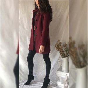 🥀 Cozy Winter Wool Maroon Pea Coat 🥀